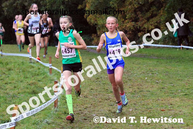 Girls Under-13s 2023 National Cross Country Relays, Berry Hill Park, Mansfield.  Photo: David T. Hewitson/Sports for All Pics
